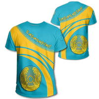 Kazakhstan Coat Of Arms T Shirt Cricket Style RLT8 - Wonder Print Shop
