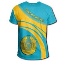 Kazakhstan Coat Of Arms T Shirt Cricket Style RLT8 - Wonder Print Shop