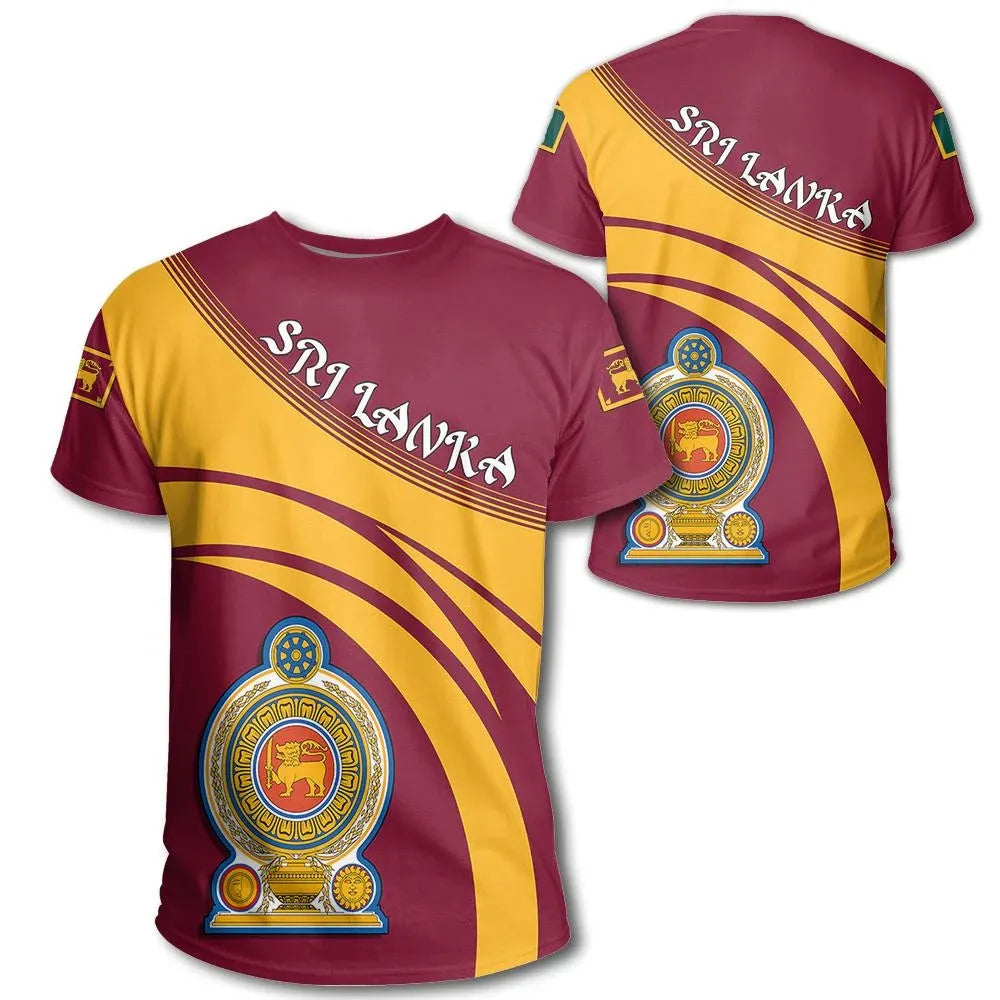 Sri Lanka Coat Of Arms T Shirt Cricket Style RLT7 - Wonder Print Shop