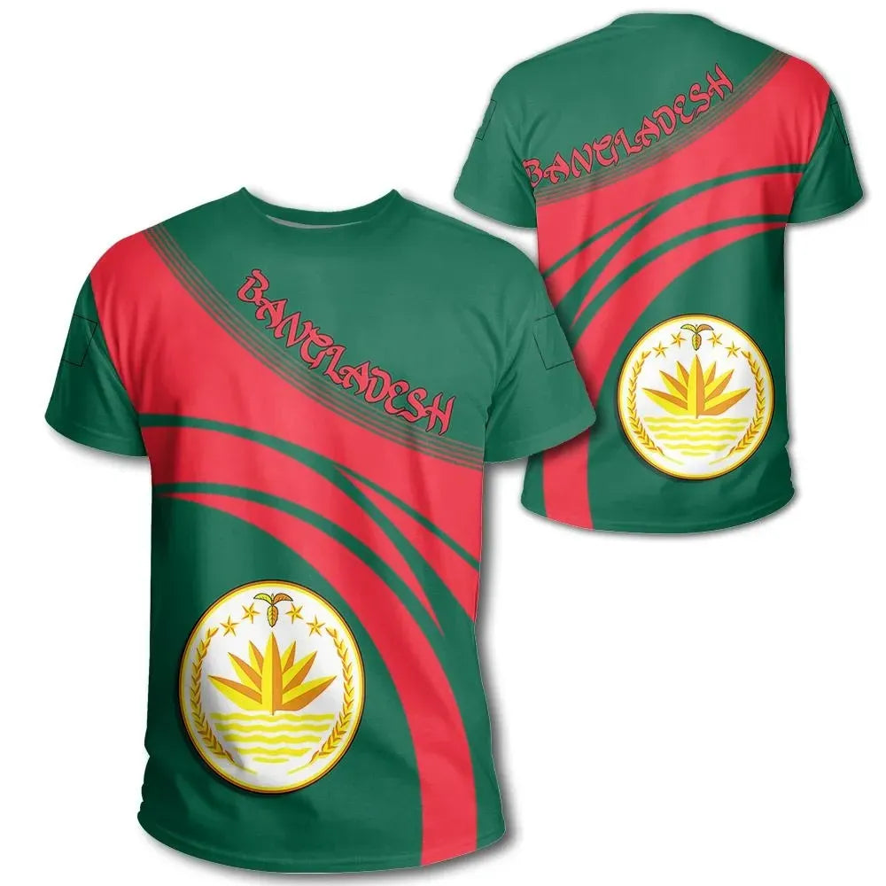 Bangladesh Coat Of Arms T Shirt Cricket Style RLT6 - Wonder Print Shop