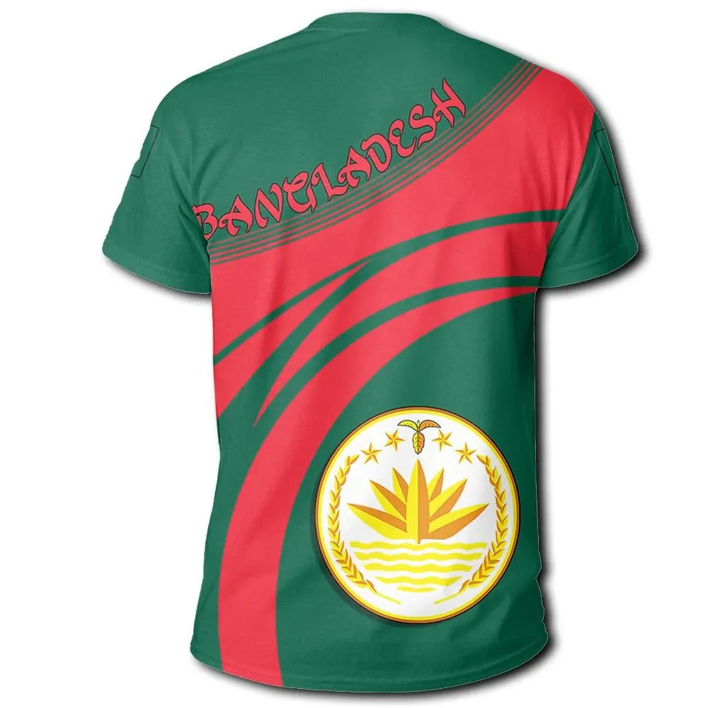 Bangladesh Coat Of Arms T Shirt Cricket Style RLT6 - Wonder Print Shop