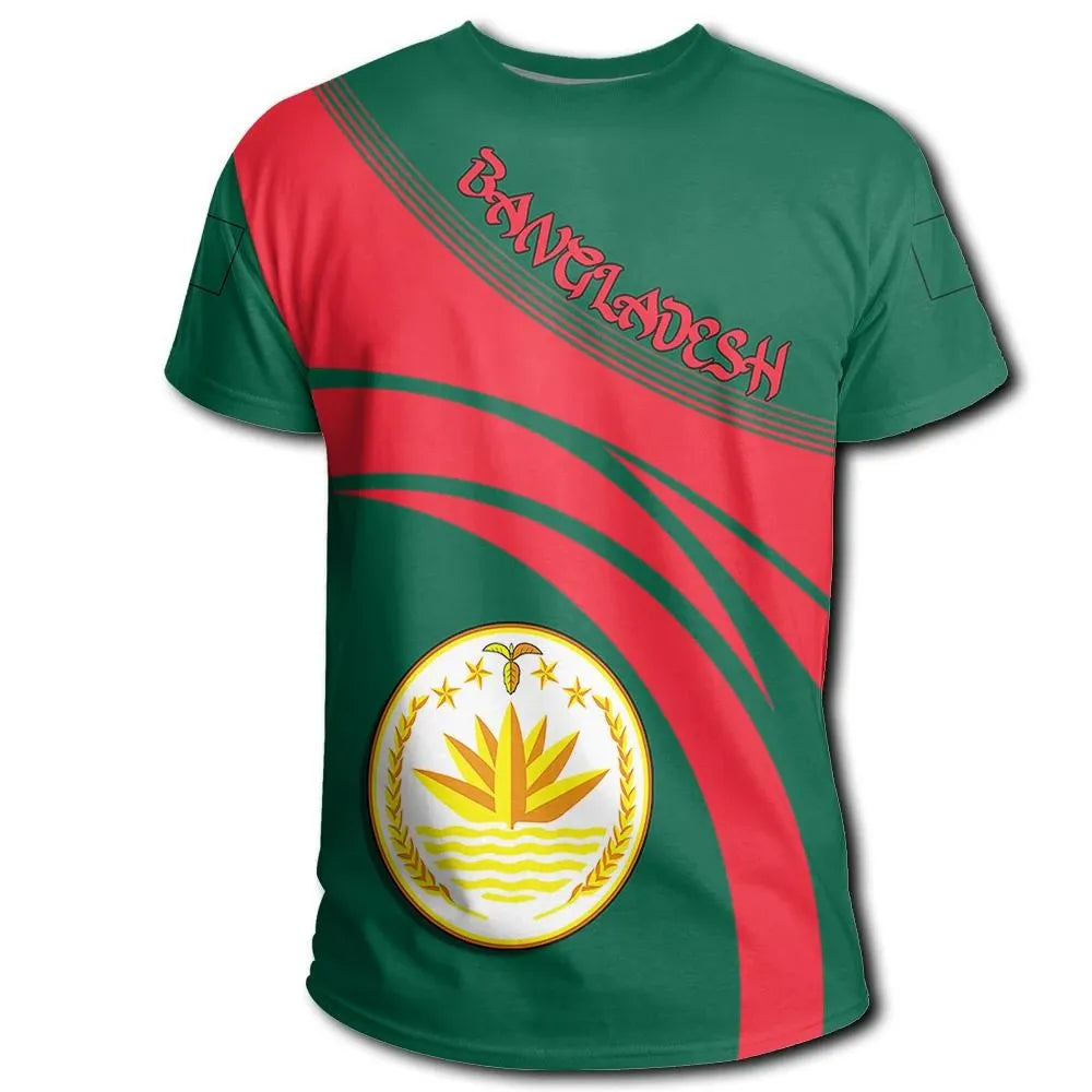 Bangladesh Coat Of Arms T Shirt Cricket Style RLT6 - Wonder Print Shop