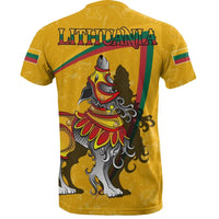 (Lietuva) Lithuania T Shirt Lithuanian Iron Wolf Yellow RLT6 - Wonder Print Shop