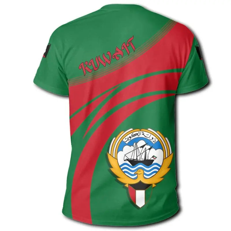 Kuwait Coat Of Arms T Shirt Cricket Style RLT8 - Wonder Print Shop
