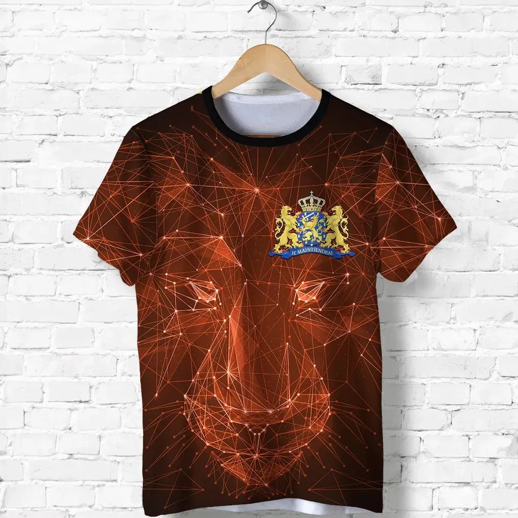 The Netherlands T Shirt Geometric Lion RLT7 - Wonder Print Shop