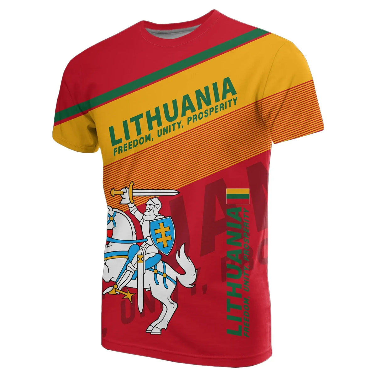Lithuania Flag Motto T Shirt Red Limited Style RLT6 - Wonder Print Shop