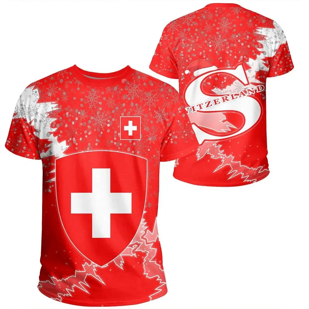 Switzerland Christmas Coat Of Arms T Shirt X Style RLT13 - Wonder Print Shop