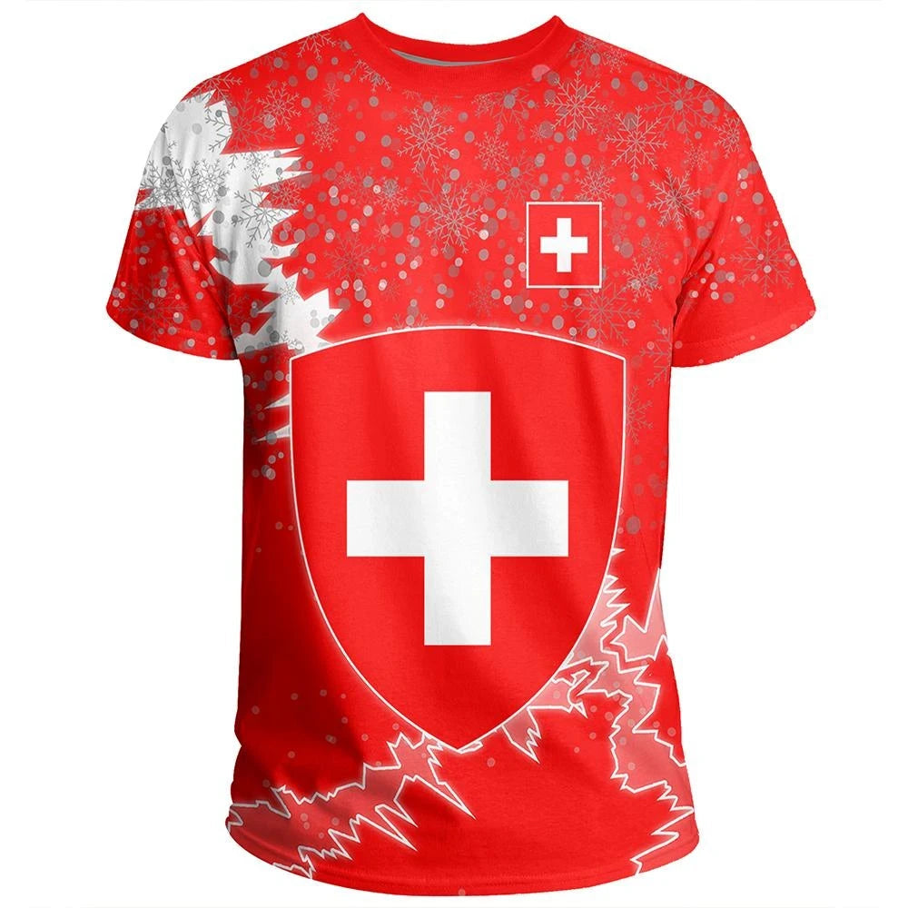 Switzerland Christmas Coat Of Arms T Shirt X Style RLT13 - Wonder Print Shop
