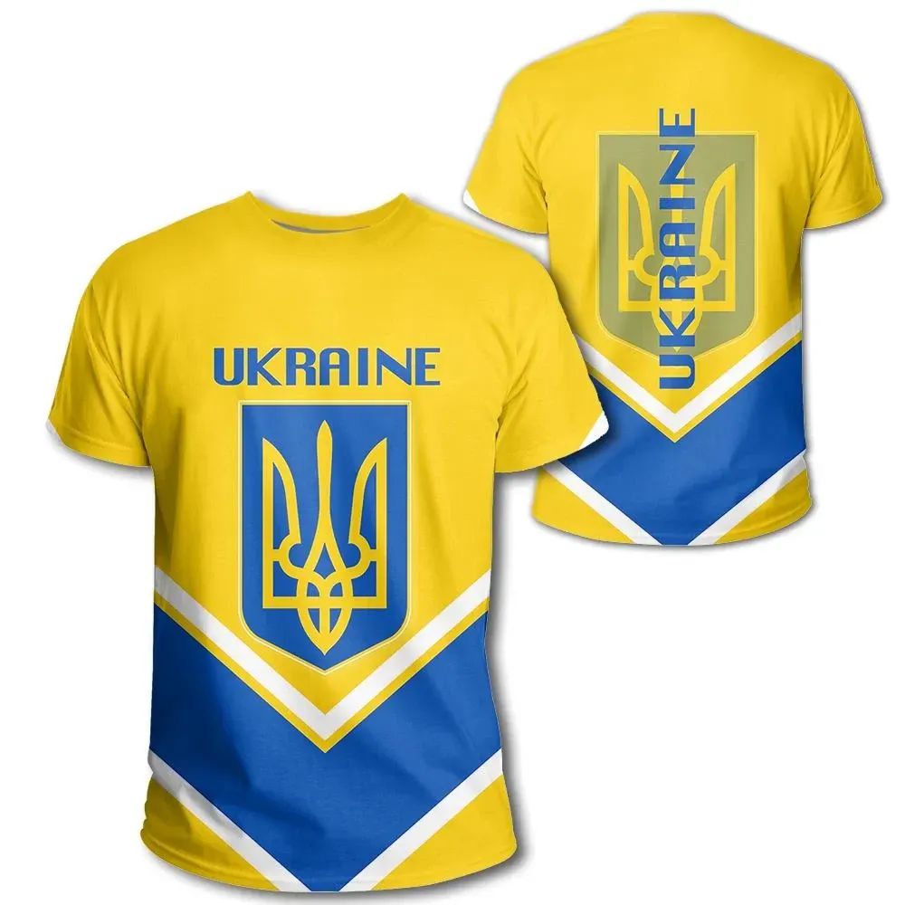 Ukraine Coat Of Arms T Shirt Lucian Style RLT7 - Wonder Print Shop