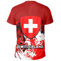 Switzerland Coat Of Arms T Shirt Spaint Style RLT13 - Wonder Print Shop