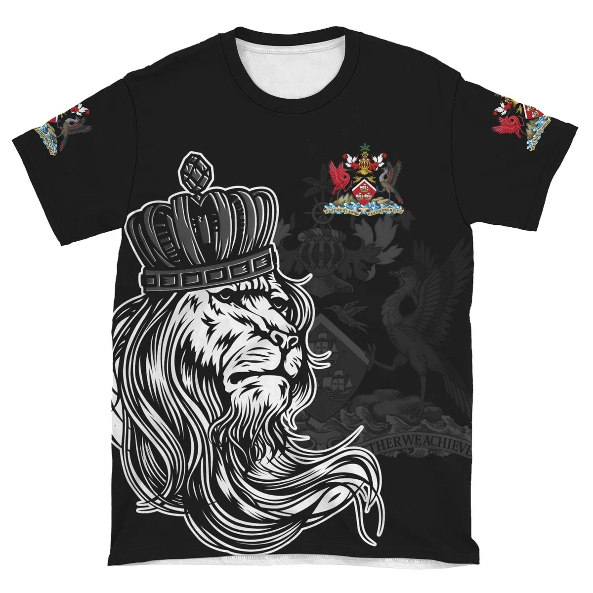 Trinidad and Tobago T Shirt Lion with Crown (Women's/Men's) RLT6 - Wonder Print Shop