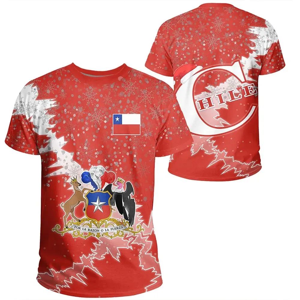 Chile Christmas Coat Of Arms T Shirt X Style RLT7 - Wonder Print Shop