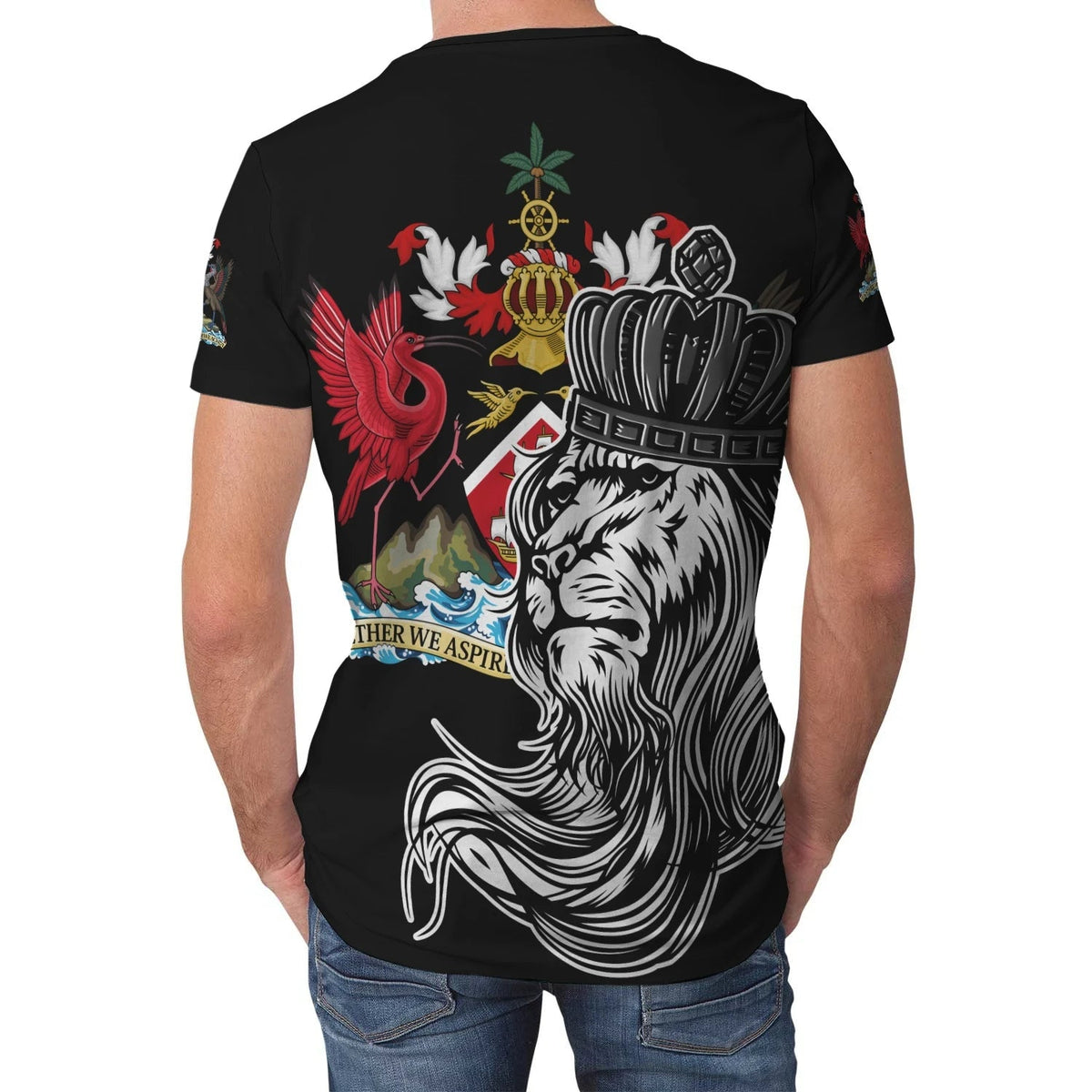 Trinidad and Tobago T Shirt Lion with Crown (Women's/Men's) RLT6 - Wonder Print Shop