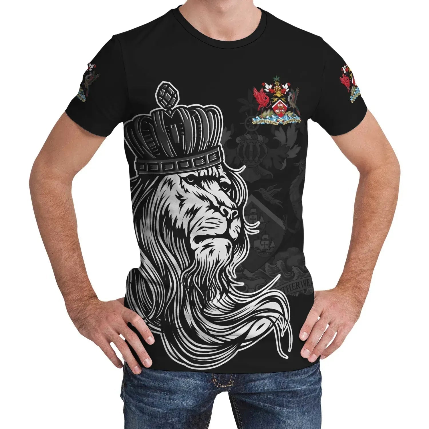 trinidad-and-tobago-t-shirt-lion-with-crown-womensmens