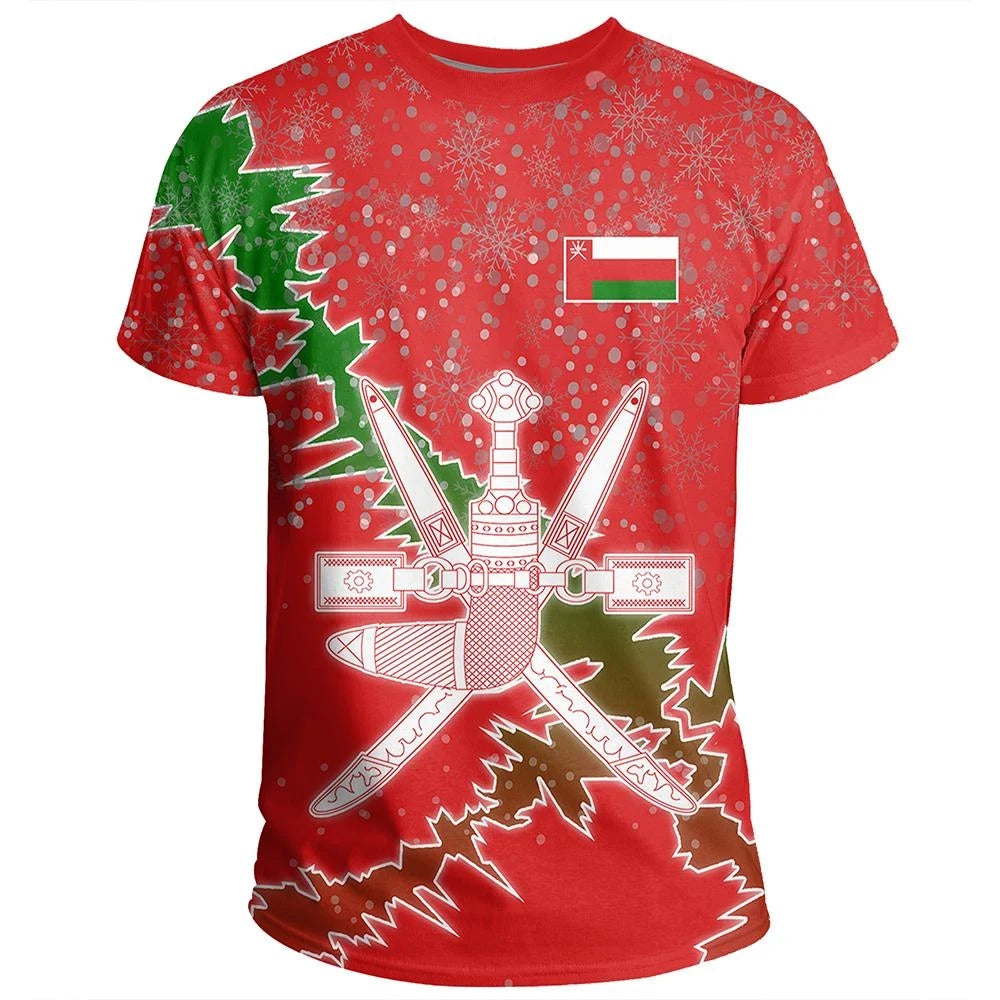 Oman Christmas Coat Of Arms T Shirt X Style RLT13 - Wonder Print Shop