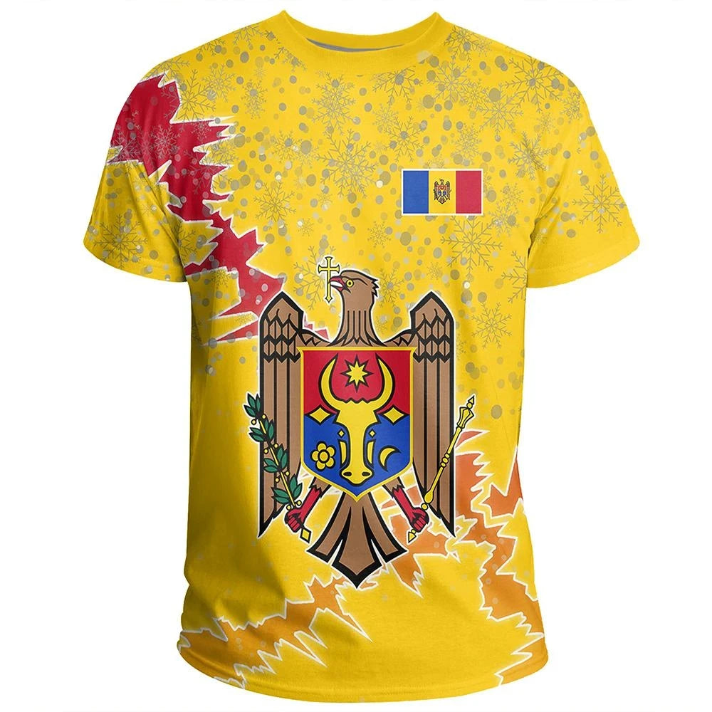 Moldova Christmas Coat Of Arms T Shirt X Style RLT13 - Wonder Print Shop