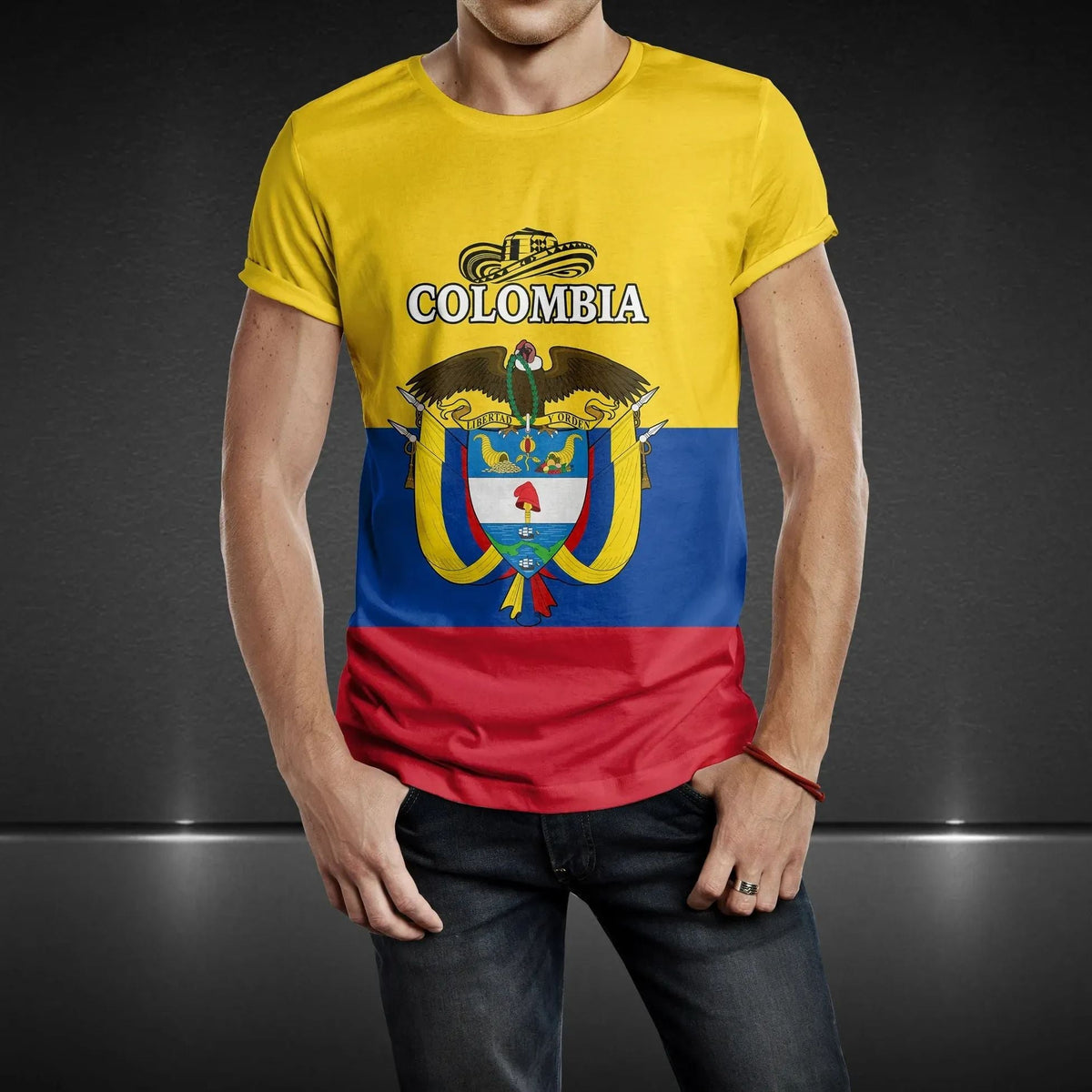 Colombia T Shirt Colombian Flag T Shirt RLT7 - Wonder Print Shop