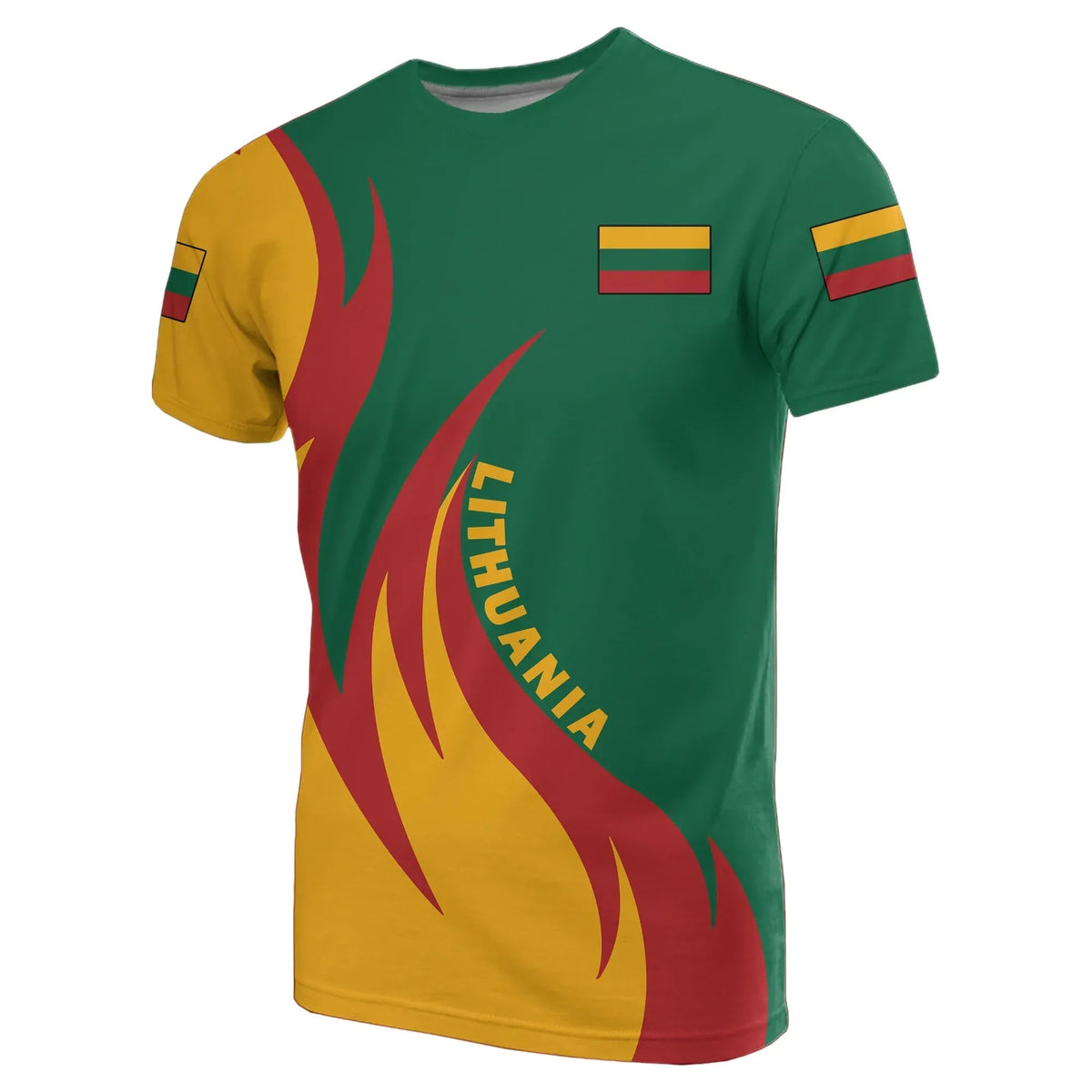 Lithuania Coat Of Arms T Shirt Fire Style1 RLT6 - Wonder Print Shop