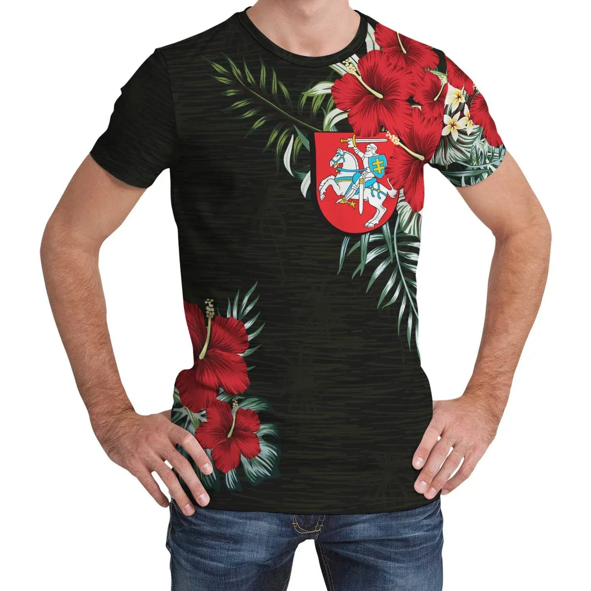 Lithuania T Shirt Hibiscus RLT6 - Wonder Print Shop