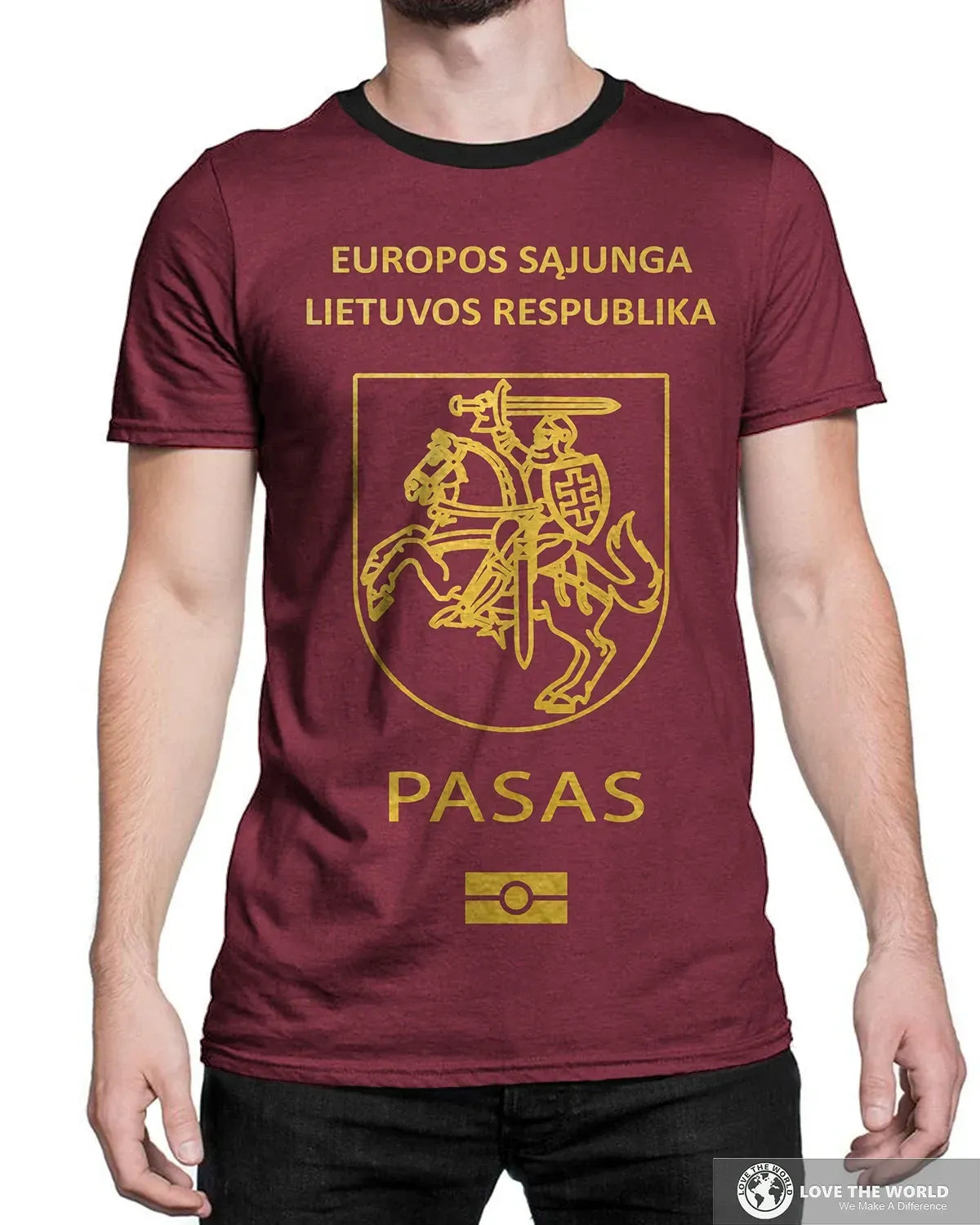 Lithuania Passport T Shirt RLT6 - Wonder Print Shop