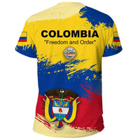 Colombia T Shirts Colombia Flag Brush RLT7 - Wonder Print Shop