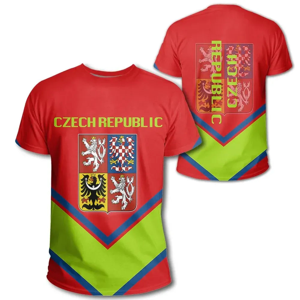 Czech Republic Coat Of Arms T Shirt Lucian Style RLT13 - Wonder Print Shop