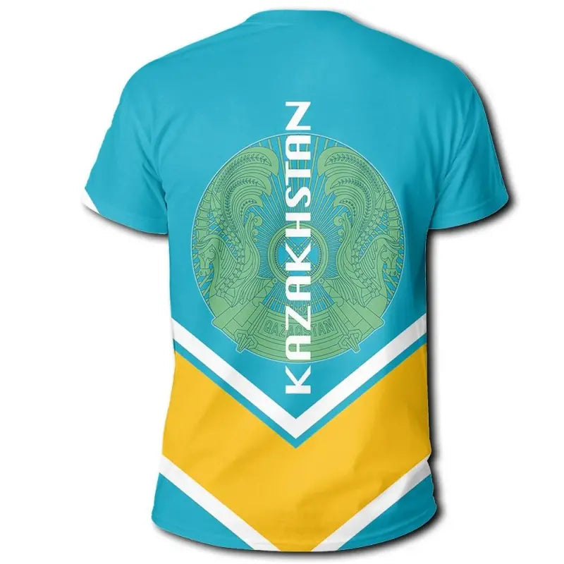 Kazakhstan Coat Of Arms T Shirt Lucian Style RLT8 - Wonder Print Shop