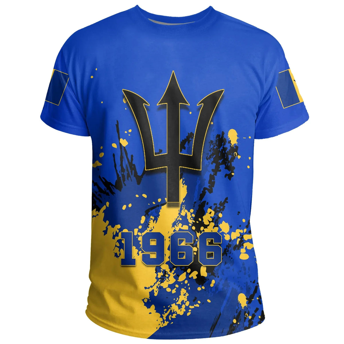 Barbados T Shirt Coat Of Arms Spaint Style J8W RLT13 - Wonder Print Shop