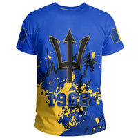 Barbados T Shirt Coat Of Arms Spaint Style J8W RLT13 - Wonder Print Shop