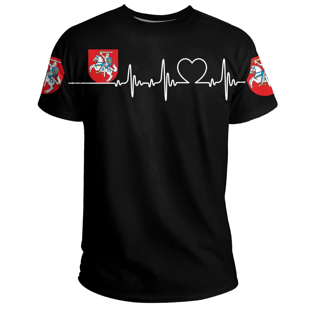 Lithuania T Shirt Heartbeat Womens/Mens RLT6 - Wonder Print Shop