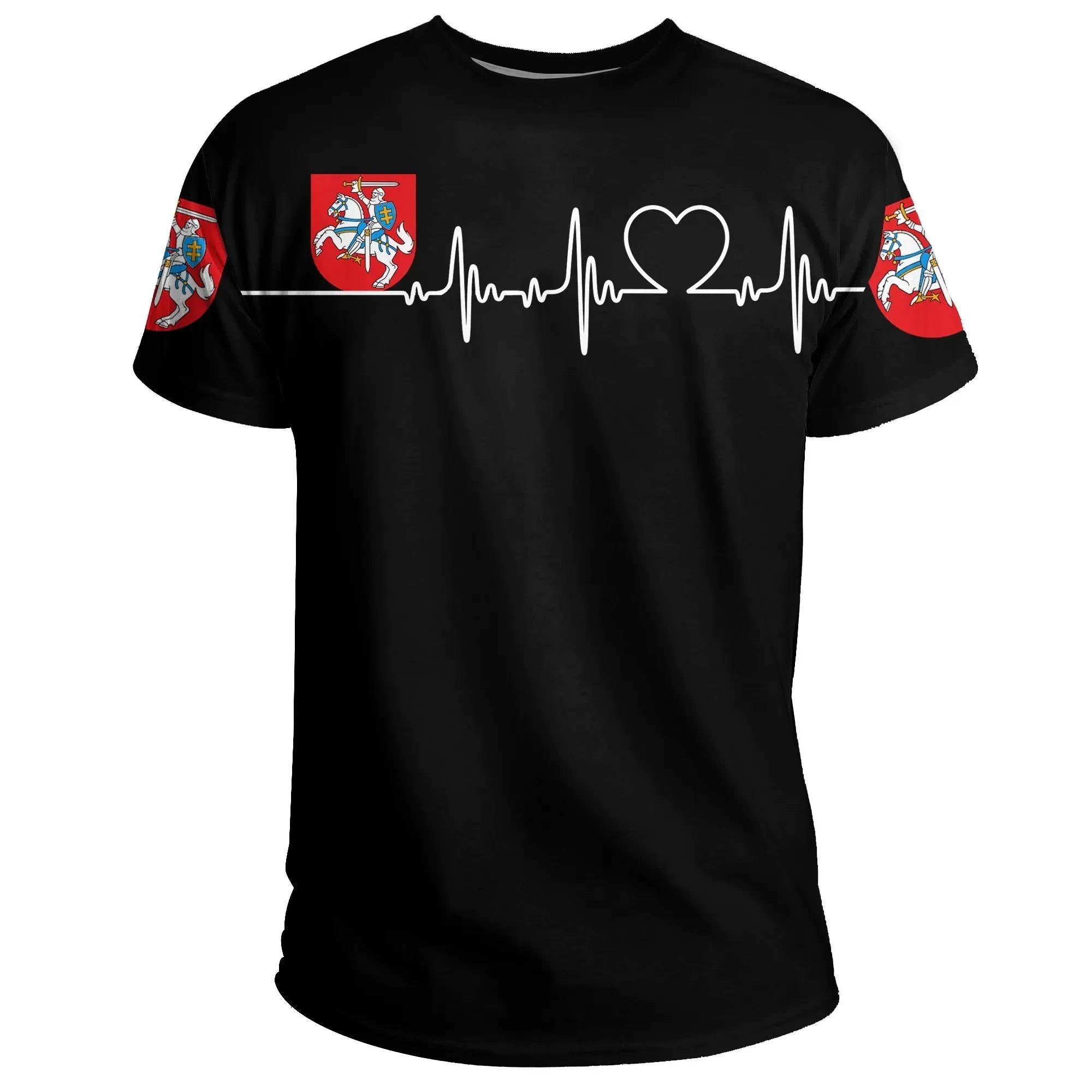Lithuania T Shirt Heartbeat Womens/Mens RLT6 - Wonder Print Shop