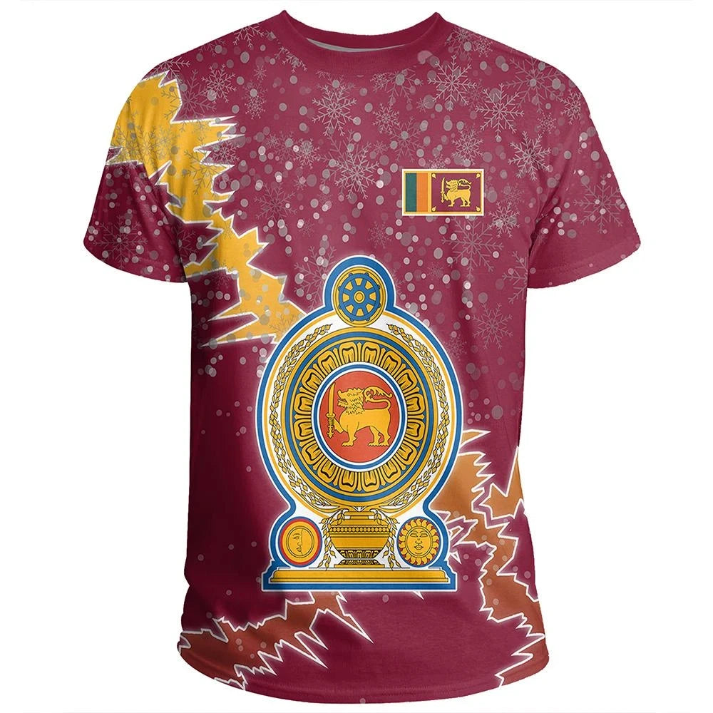 Sri Lanka Christmas Coat Of Arms T Shirt X Style RLT7 - Wonder Print Shop