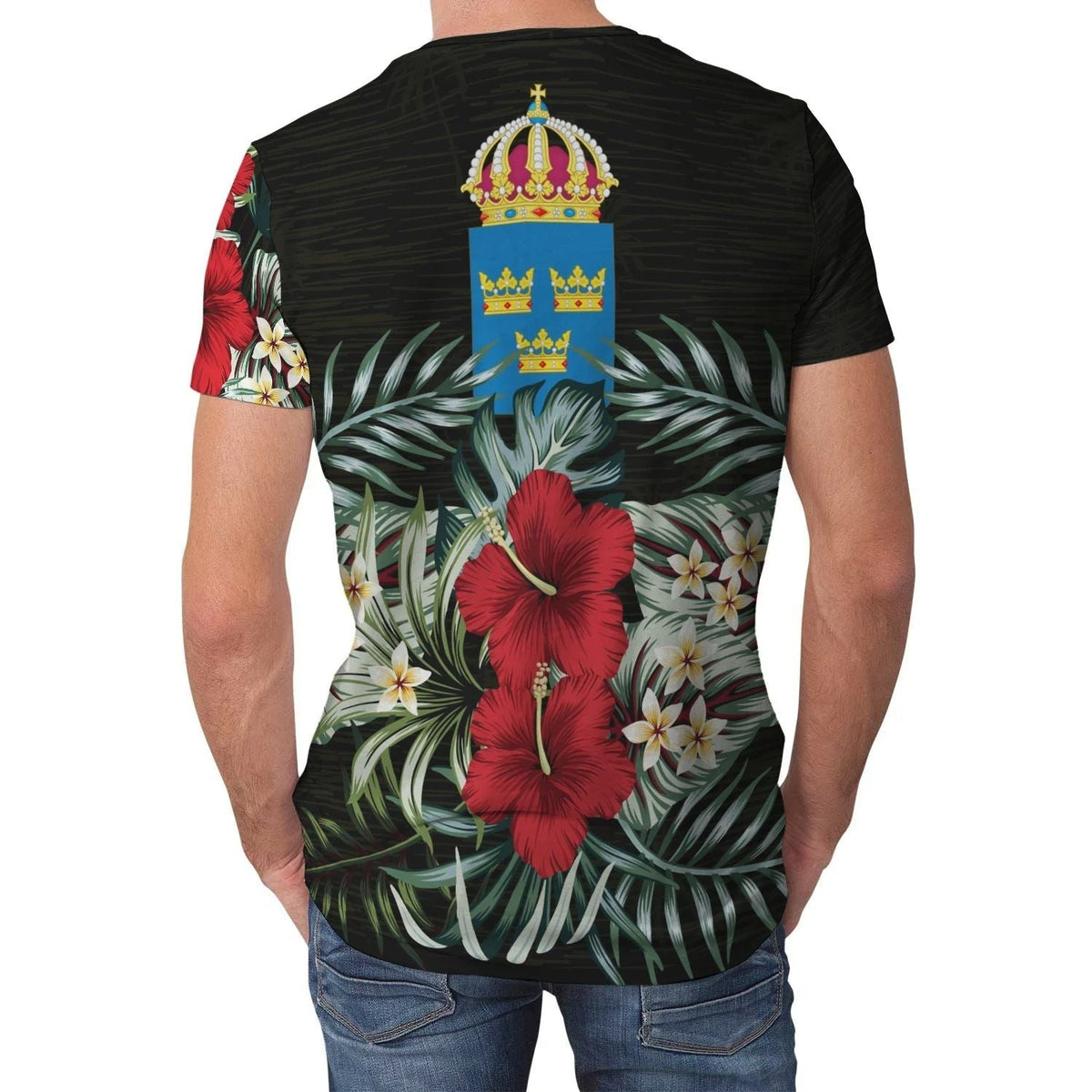 Sweden T Shirt Hibiscus RLT7 - Wonder Print Shop