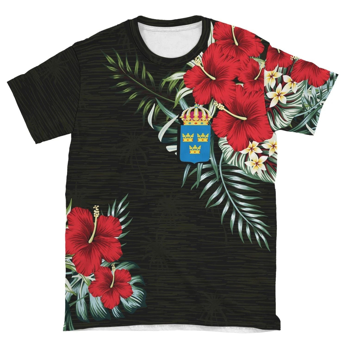 Sweden T Shirt Hibiscus RLT7 - Wonder Print Shop