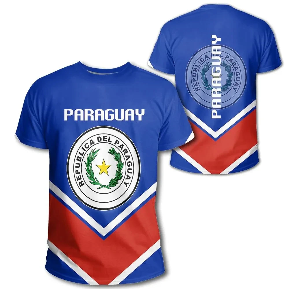 Paraguay Coat Of Arms T Shirt Lucian Style RLT7 - Wonder Print Shop