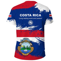 Costa Rica T Shirts Costa Rica Flag Brush RLT13 - Wonder Print Shop