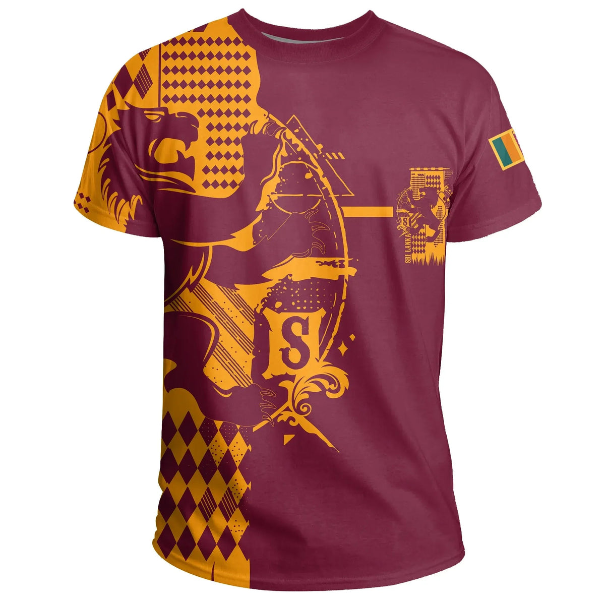 Sri Lanka King Of Lion T Shirt Red RLT7 - Wonder Print Shop