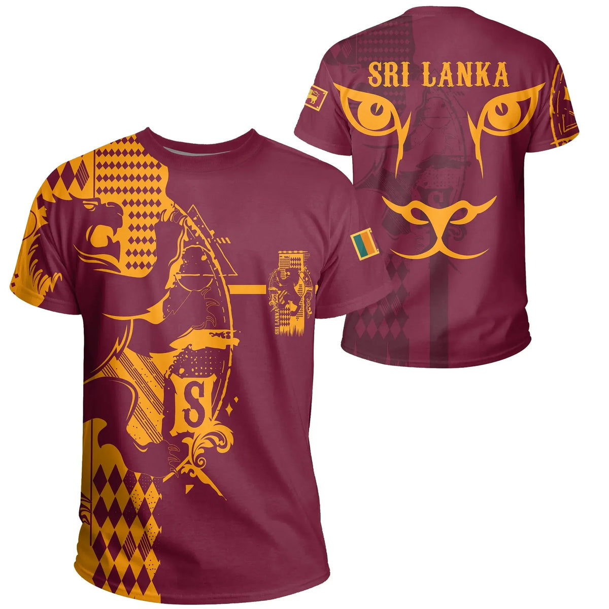 Sri Lanka King Of Lion T Shirt Red RLT7 - Wonder Print Shop