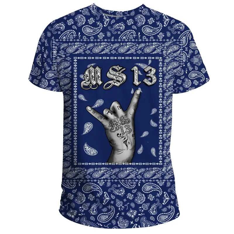 T Shirt Blue Bandana RLT8 - Wonder Print Shop
