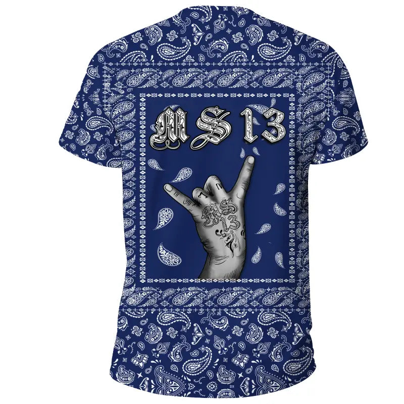 T Shirt Blue Bandana RLT8 - Wonder Print Shop