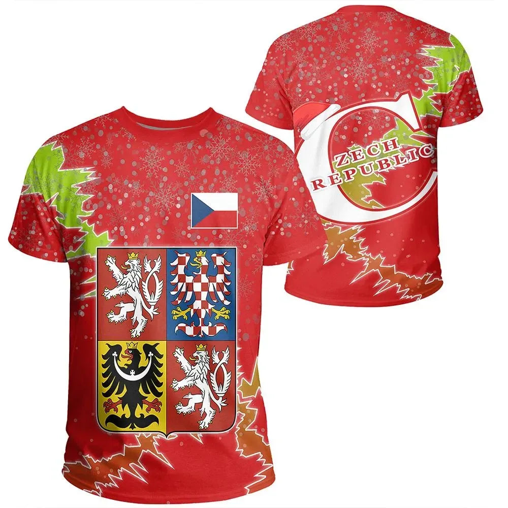 Czech Republic Christmas Coat Ofrms T Shirt X Style RLT13 - Wonder Print Shop