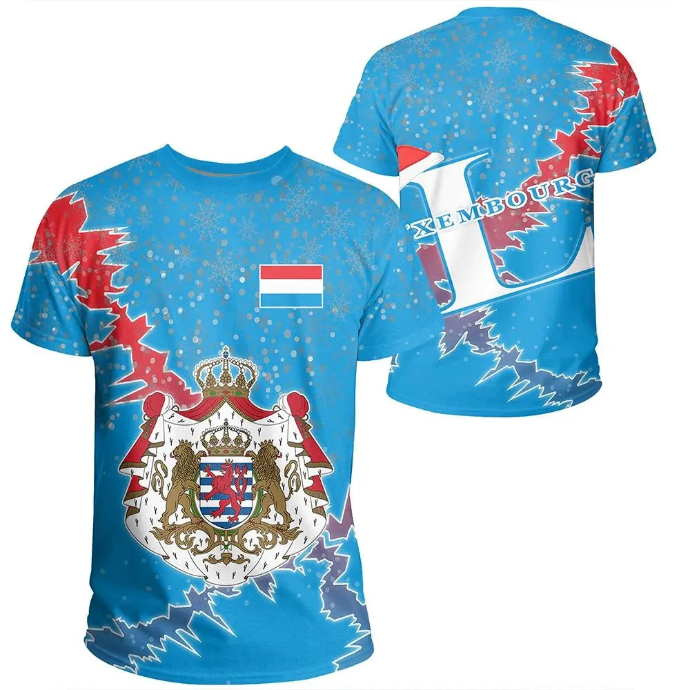 Luxembourg Christmas Coat Of Arms T Shirt X Style8 RLT6 - Wonder Print Shop