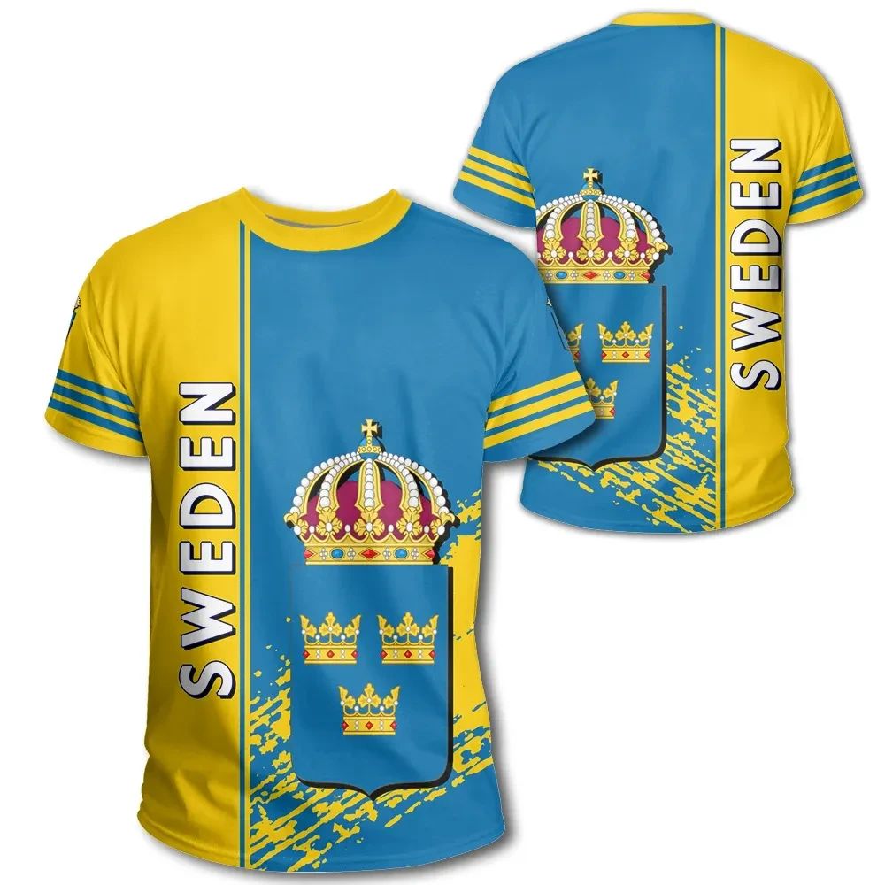 Sweden Coat Of Arms T Shirt Quarter Style RLT7 - Wonder Print Shop