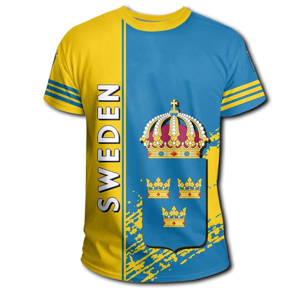 Sweden Coat Of Arms T Shirt Quarter Style RLT7 - Wonder Print Shop