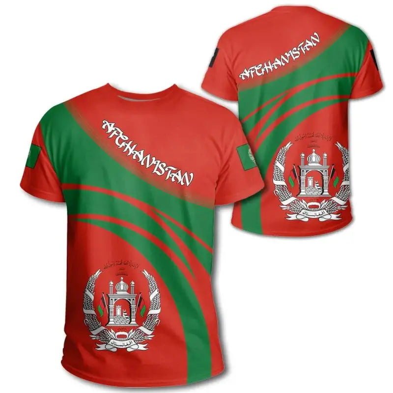 Afghanistan Coat Of Arms T Shirt Cricket Style RLT8 - Wonder Print Shop