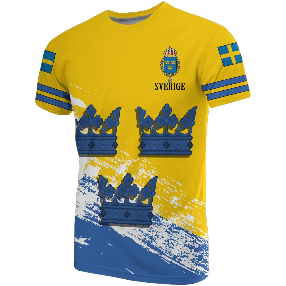Sweden Hockey T Shirt Hockey Three Crowns RLT7 - Wonder Print Shop