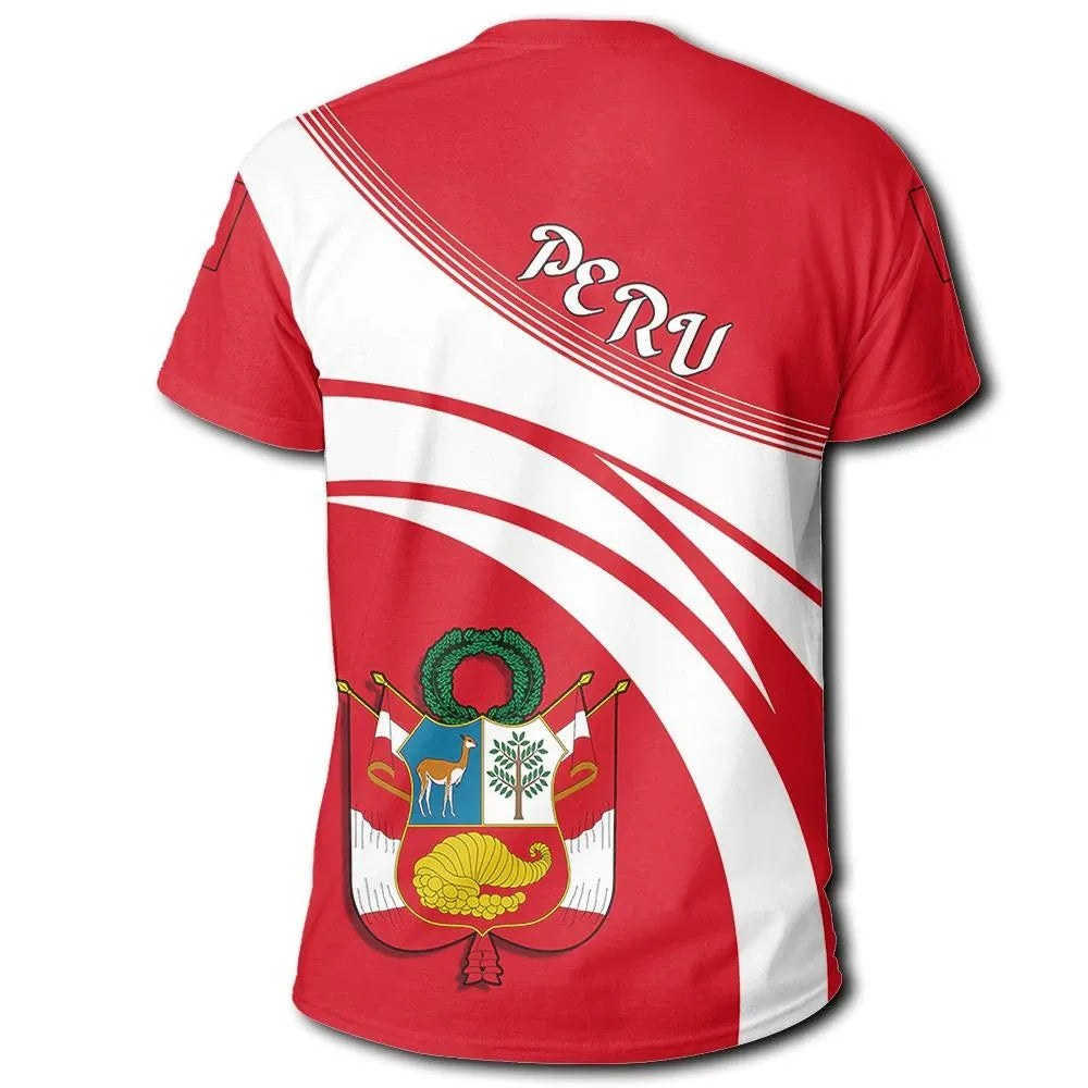 Peru Coat Of Arms T Shirt Cricket Style RLT7 - Wonder Print Shop