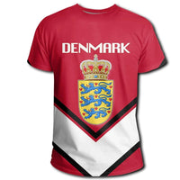 Denmark Coat Of Arms T Shirt Lucian Style RLT13 - Wonder Print Shop