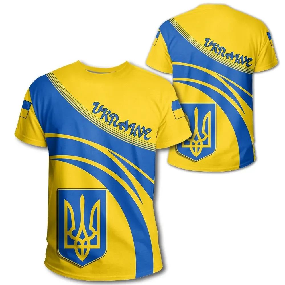 Ukraine Coat Of Arms T Shirt Cricket Style RLT7 - Wonder Print Shop