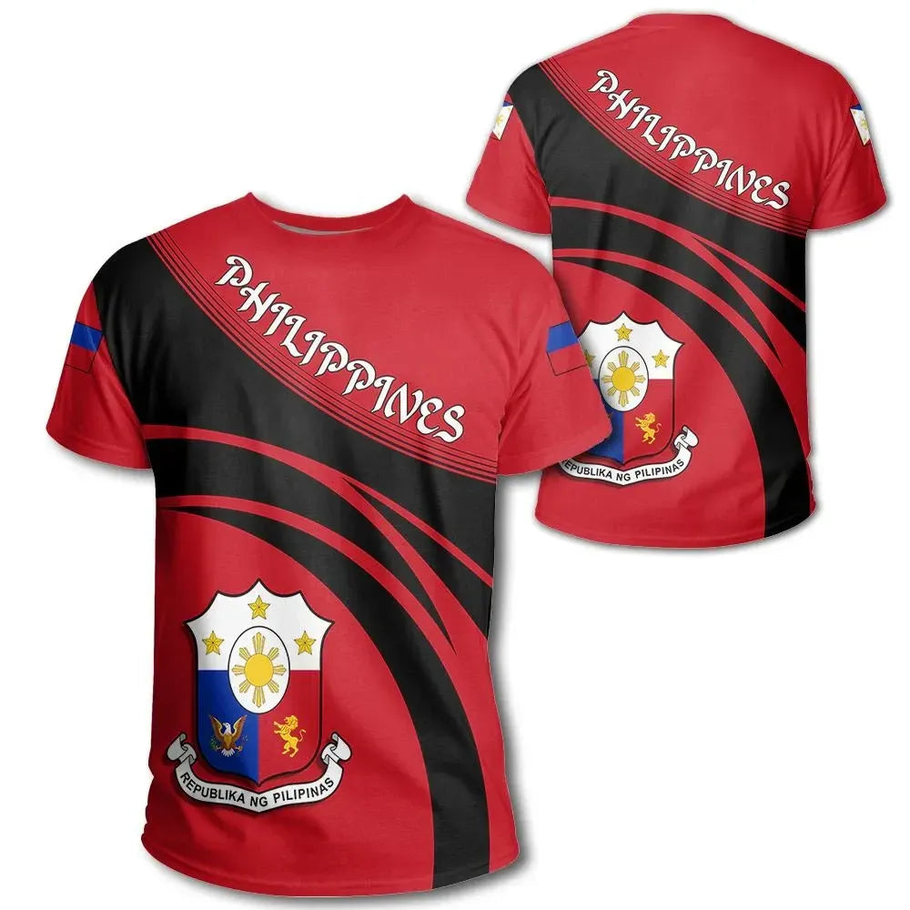 Philippines Coat Of Arms T Shirt Cricket Style RLT6 - Wonder Print Shop